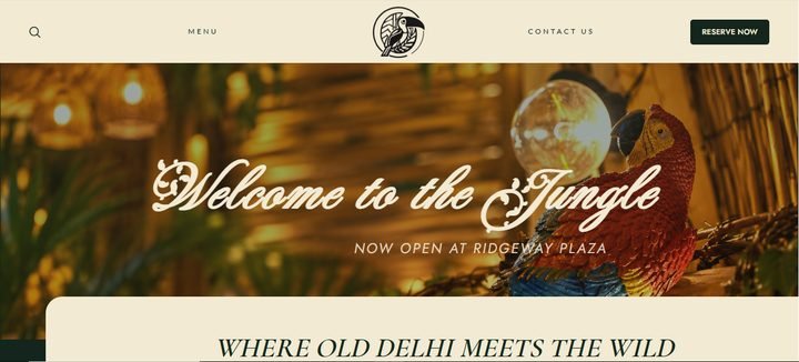 Jungle Bistro website homepage designed by Wayne E Solutions — Restaurant — modern Indian, Mississauga, Ontario, Canada
